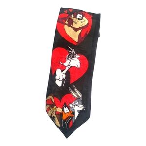 Vintage 1994 Looney Tunes Mania Valentine's Day Heart Tie